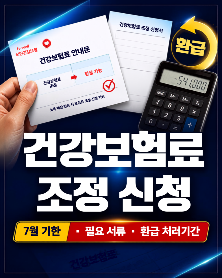 건강보험료 조정 신청 방법과 7월 신청 기한, 환급 처리기간을 설명하는 newsify 블로그 썸네일