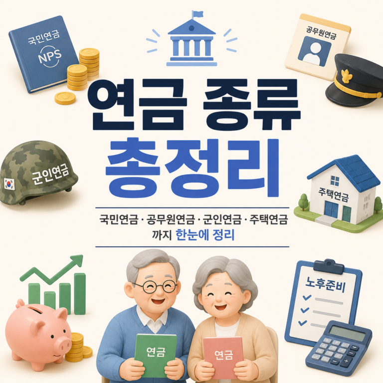 국민연금부터 주택연금까지 대한민국 연금 종류를 정리한 인포그래픽 썸네일 by newsify