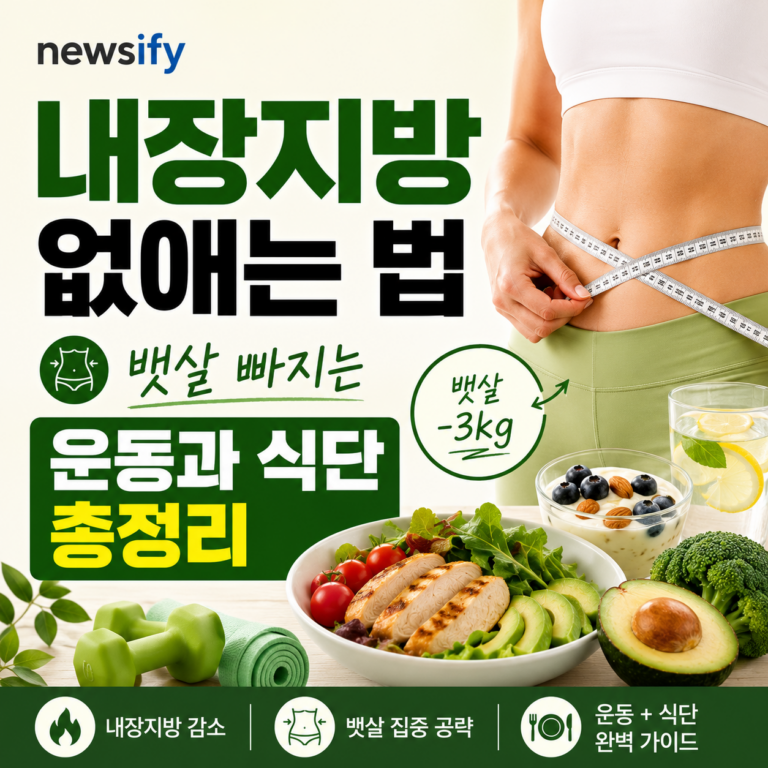 뱃살(내장지방)이 유독 위험한 이유와 줄이는 법을 정리한 인포그래칙 썸네일- @newsify제작